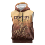 Black Cowboy Take Me Away Sleeveless Hoodie - African Pride