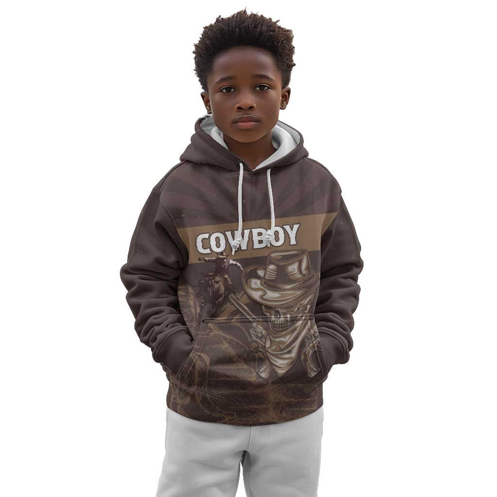Personalised Skull Cowboy Kid Hoodie Wild West Reborn