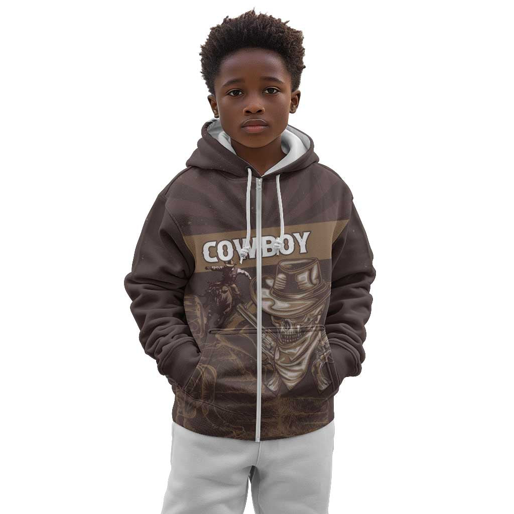Personalised Skull Cowboy Kid Hoodie Wild West Reborn
