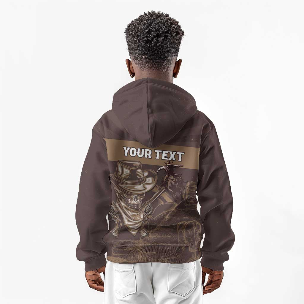 Personalised Skull Cowboy Kid Hoodie Wild West Reborn