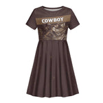 Personalised Skull Cowboy Kid Short Sleeve Dress Wild West Reborn