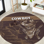 Skull Cowboy Round Carpet Wild West Reborn