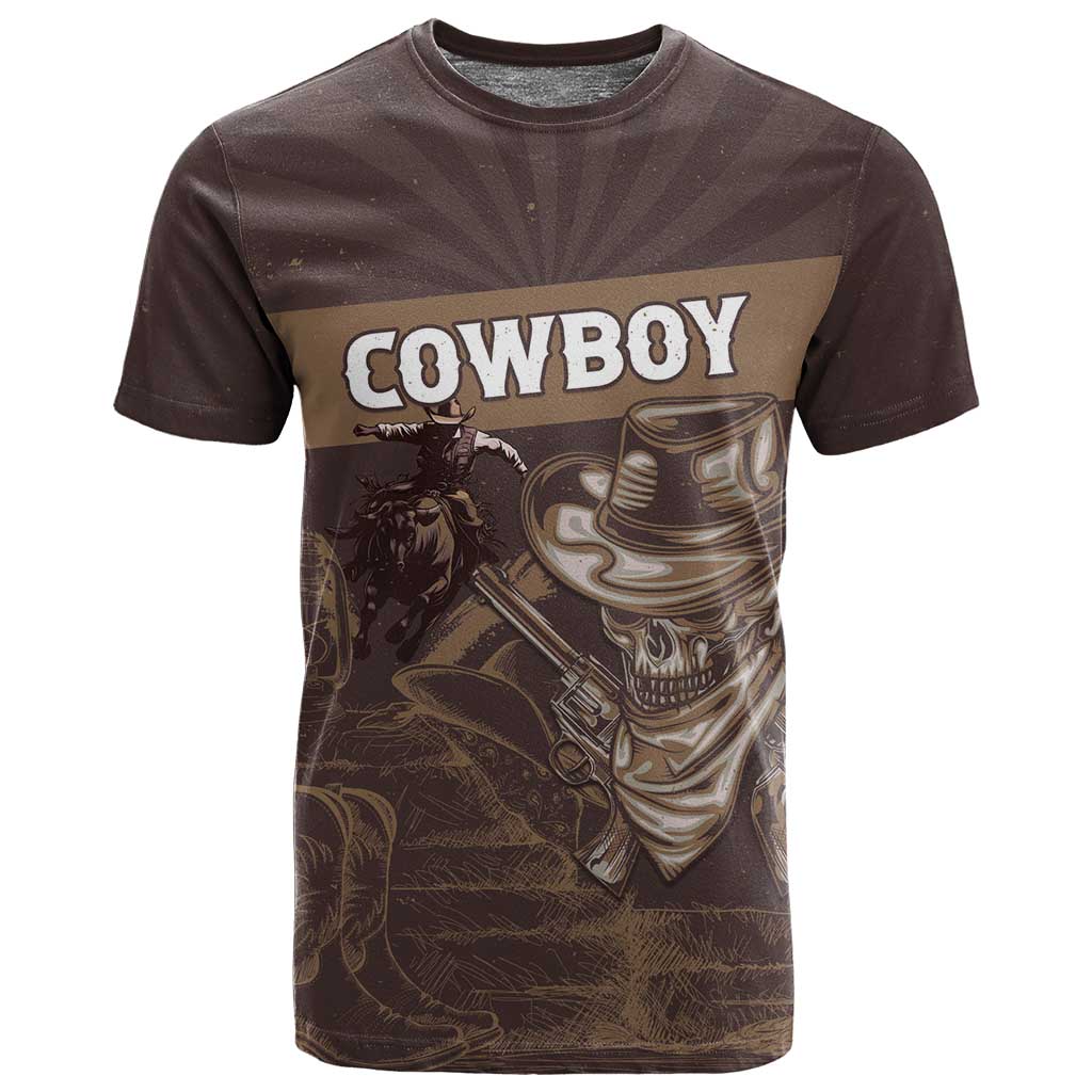 Personalised Skull Cowboy T shirt Wild West Reborn