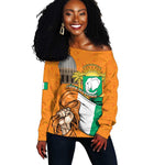 Personalised Happy Cote dIvoire Off Shoulder Sweater 65th of Independence Day