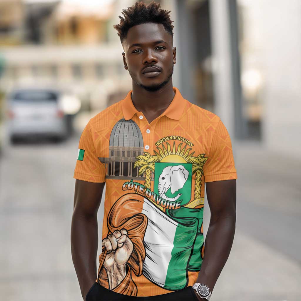 Personalised Happy Cote dIvoire Polo Shirt 65th of Independence Day
