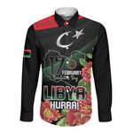Personalized Libya Long Sleeve Button Shirt February 17th Revolution - African Pride