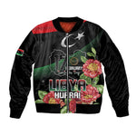 Personalized Libya Sleeve Zip Bomber Jacket February 17th Revolution - African Pride