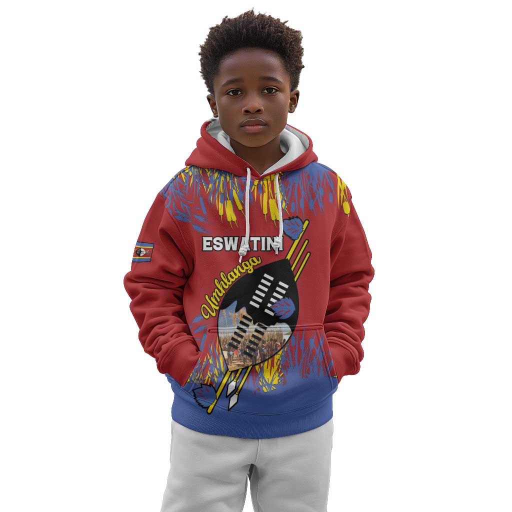 Personalized Umhlanga Reed Dance Kid Hoodie Eswatini Heritage - African Pride