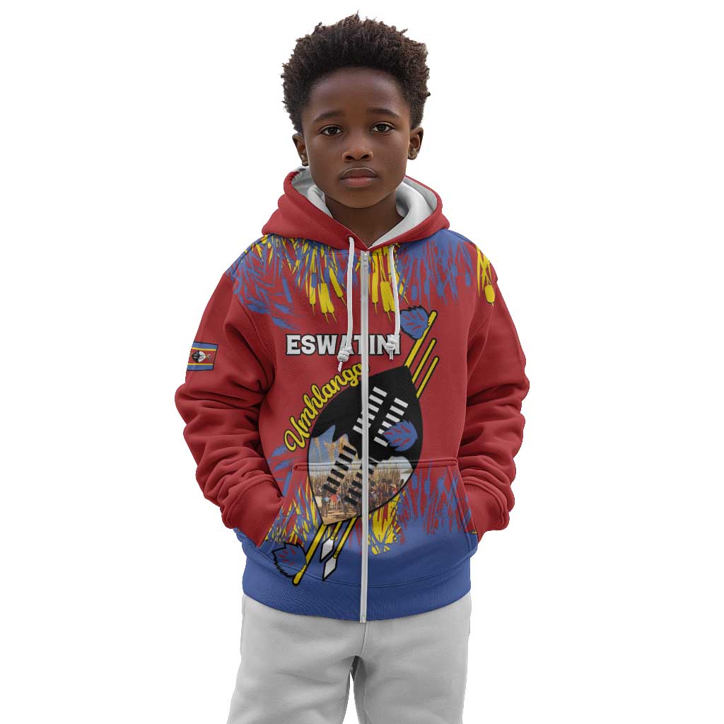 Personalized Umhlanga Reed Dance Kid Hoodie Eswatini Heritage - African Pride