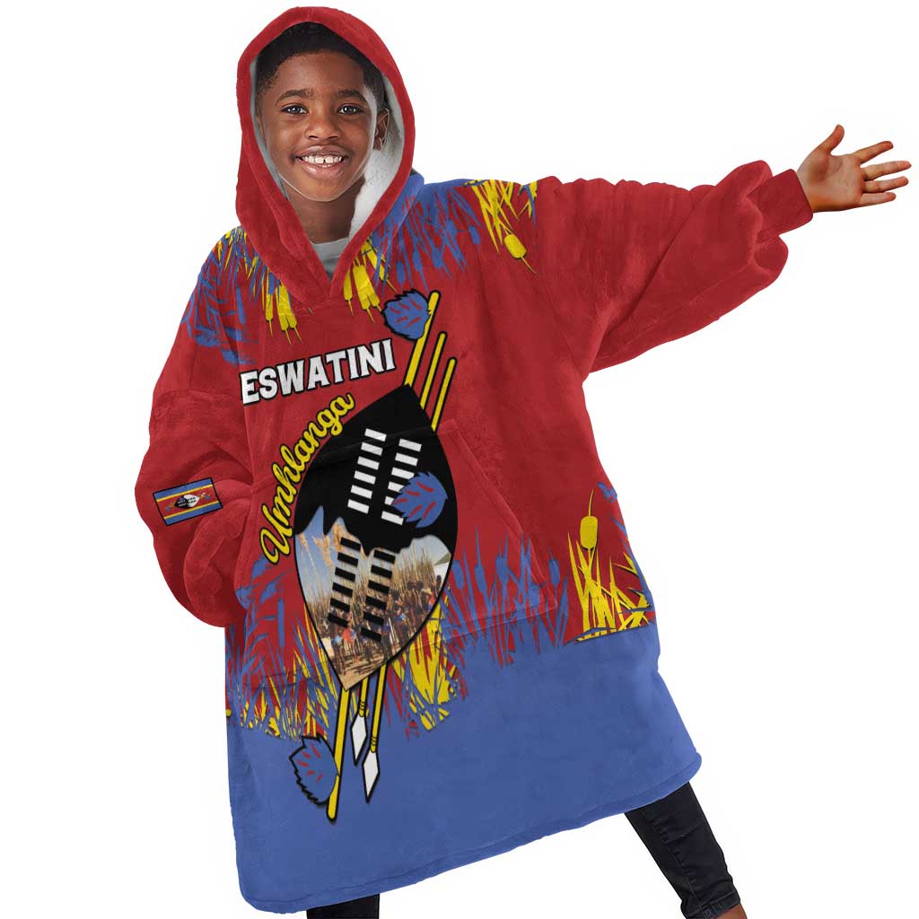 Personalized Umhlanga Reed Dance Kid Wearable Blanket Hoodie Eswatini Heritage - African Pride