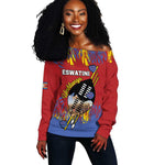 Personalized Umhlanga Reed Dance Off Shoulder Sweater Eswatini Heritage - African Pride