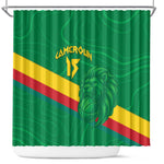 Custom Cameroon Basketball Shower Curtain Go Indomitable Lions - African Pride
