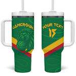 Custom Cameroon Basketball Tumbler With Handle Go Indomitable Lions - African Pride