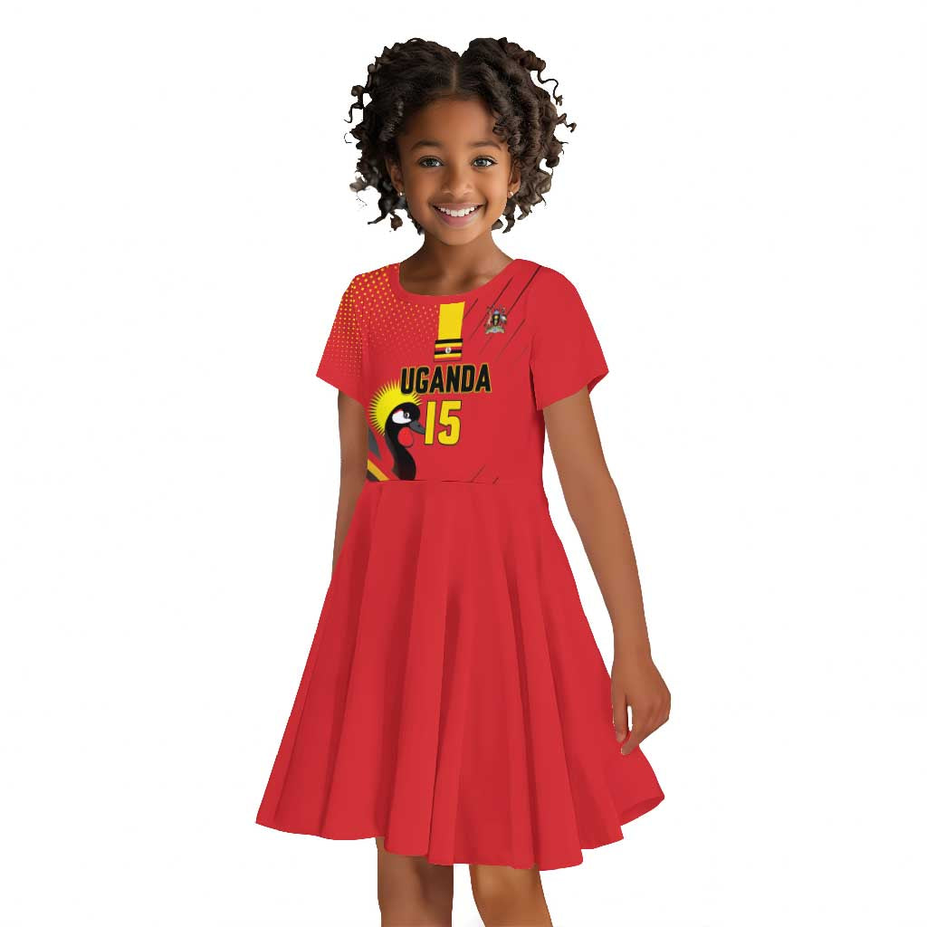 Custom Uganda Basketball Kid Short Sleeve Dress Go Champions Silverbacks - African Pride