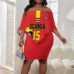 Custom Uganda Basketball Off Shoulder Short Dress Go Champions Silverbacks - African Pride