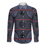 Basotho Blanket Long Sleeve Button Shirt Lesotho Seanamarena Heritage - Serenity - African Pride