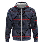 Basotho Blanket Zip Hoodie Lesotho Seanamarena Heritage - Serenity - African Pride