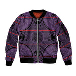 Basotho Blanket Sleeve Zip Bomber Jacket Lesotho Seanamarena Heritage - Violet - African Pride