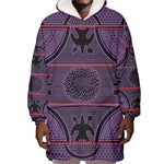Basotho Blanket Wearable Blanket Hoodie Lesotho Seanamarena Heritage - Violet - African Pride