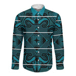 Basotho Blanket Long Sleeve Button Shirt Lesotho Motlatsi Seanamarena Heritage - Lesotho Breeze - African Pride