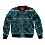 Basotho Blanket Sleeve Zip Bomber Jacket Lesotho Motlatsi Seanamarena Heritage - Lesotho Breeze - African Pride