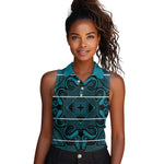 Basotho Blanket Women Sleeveless Polo Shirt Lesotho Motlatsi Seanamarena Heritage - Lesotho Breeze - African Pride