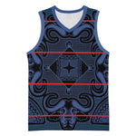 Basotho Blanket Basketball Jersey Lesotho Motlatsi Seanamarena Heritage - Blue - African Pride