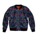 Basotho Blanket Bomber Jacket Lesotho Motlatsi Seanamarena Heritage - Blue - African Pride