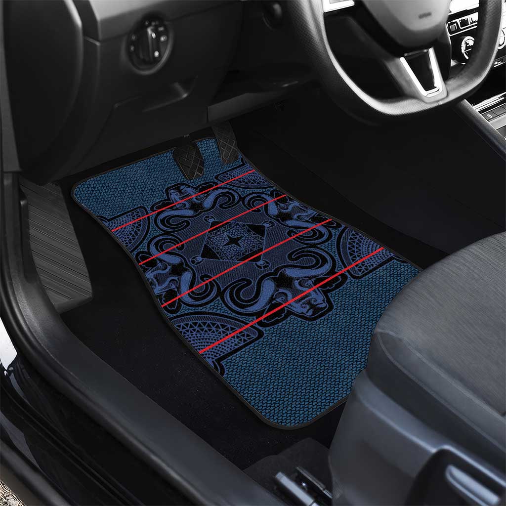 Basotho Blanket Car Mats Lesotho Motlatsi Seanamarena Heritage - Blue - African Pride