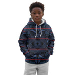 Basotho Blanket Kid Hoodie Lesotho Motlatsi Seanamarena Heritage - Blue - African Pride