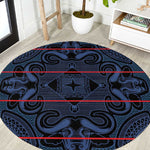 Basotho Blanket Round Carpet Lesotho Motlatsi Seanamarena Heritage - Blue - African Pride