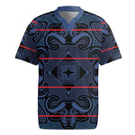 Basotho Blanket Rugby Jersey Lesotho Motlatsi Seanamarena Heritage - Blue - African Pride