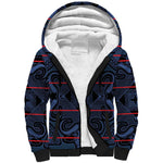 Basotho Blanket Sherpa Hoodie Lesotho Motlatsi Seanamarena Heritage - Blue - African Pride