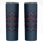 Basotho Blanket Skinny Tumbler Lesotho Motlatsi Seanamarena Heritage - Blue - African Pride