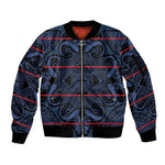 Basotho Blanket Sleeve Zip Bomber Jacket Lesotho Motlatsi Seanamarena Heritage - Blue - African Pride