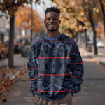 Basotho Blanket Sweatshirt Lesotho Motlatsi Seanamarena Heritage - Blue - African Pride