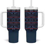 Basotho Blanket Tumbler With Handle Lesotho Motlatsi Seanamarena Heritage - Blue - African Pride