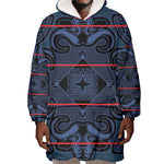 Basotho Blanket Wearable Blanket Hoodie Lesotho Motlatsi Seanamarena Heritage - Blue - African Pride
