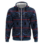 Basotho Blanket Zip Hoodie Lesotho Motlatsi Seanamarena Heritage - Blue - African Pride