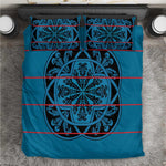 Basotho Blanket Bedding Set Lesotho Kharetsa Seanamarena Heritage - Blue - African Pride