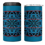 Basotho Blanket 4 in 1 Can Cooler Tumbler Lesotho Kharetsa Seanamarena Heritage - Blue - African Pride