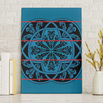 Basotho Blanket Canvas Wall Art Lesotho Kharetsa Seanamarena Heritage - Blue - African Pride
