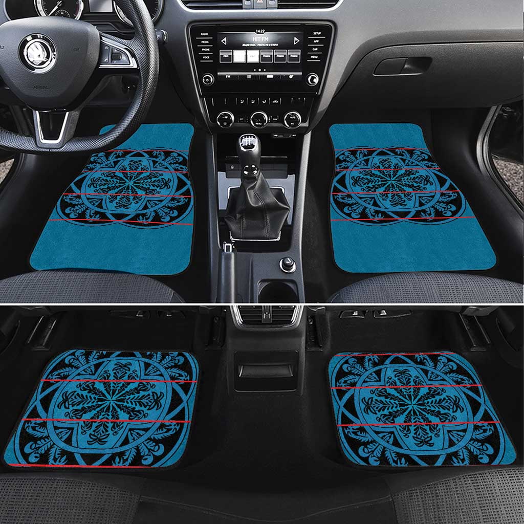 Basotho Blanket Car Mats Lesotho Kharetsa Seanamarena Heritage - Blue - African Pride