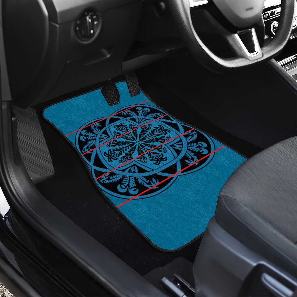Basotho Blanket Car Mats Lesotho Kharetsa Seanamarena Heritage - Blue - African Pride