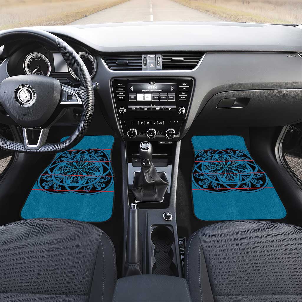 Basotho Blanket Car Mats Lesotho Kharetsa Seanamarena Heritage - Blue - African Pride