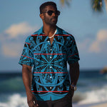 Basotho Blanket Hawaiian Shirt Lesotho Kharetsa Seanamarena Heritage - Blue - African Pride