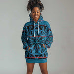 Basotho Blanket Hoodie Dress Lesotho Kharetsa Seanamarena Heritage - Blue - African Pride