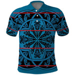 Basotho Blanket Polo Shirt Lesotho Kharetsa Seanamarena Heritage - Blue - African Pride