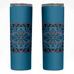 Basotho Blanket Skinny Tumbler Lesotho Kharetsa Seanamarena Heritage - Blue - African Pride