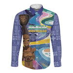 Nigeria Osun-Osogbo Festival Long Sleeve Button Shirt Oshun God - Yoruba Pattern - African Pride